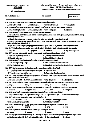 Đề thi thử Tốt nghiệp THPT môn Sinh học - Mã đề 208 - Năm học 2020-2021 - Sở giáo dục và đào tạo Bắc Ninh (Có đáp án)
